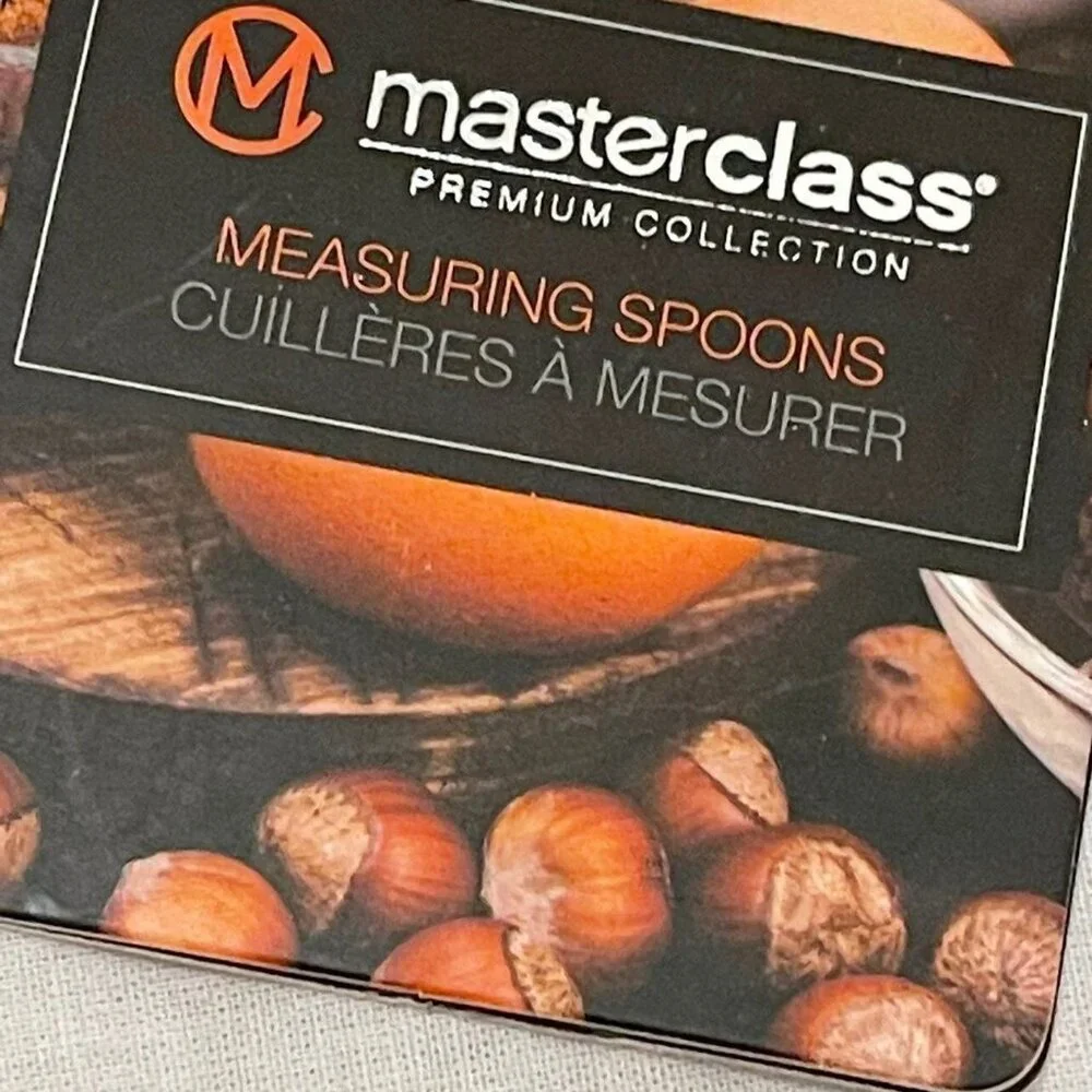 Measuring Spoons Stainless Steel 5‎ Pc. Set Master Class Gray New With Tags